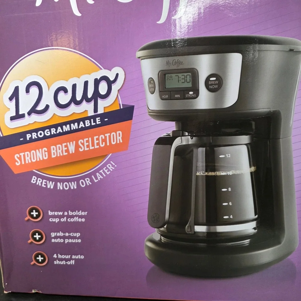 Mr. Coffee 12 Cup Programmable Coffeemaker Strong Brew BVMC-MSX23 Black Open Box